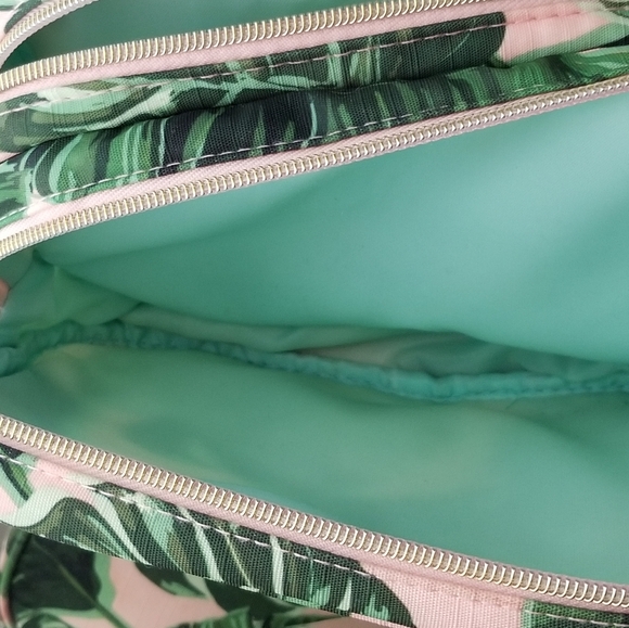 ❗Beverly Hills Hotel Style Pink and Green Palm Leaves Canvas Travel Case❗ - Picture 3 of 4